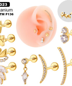 G23 F136 Titanium Ear piercing body jewelry factory wholesale